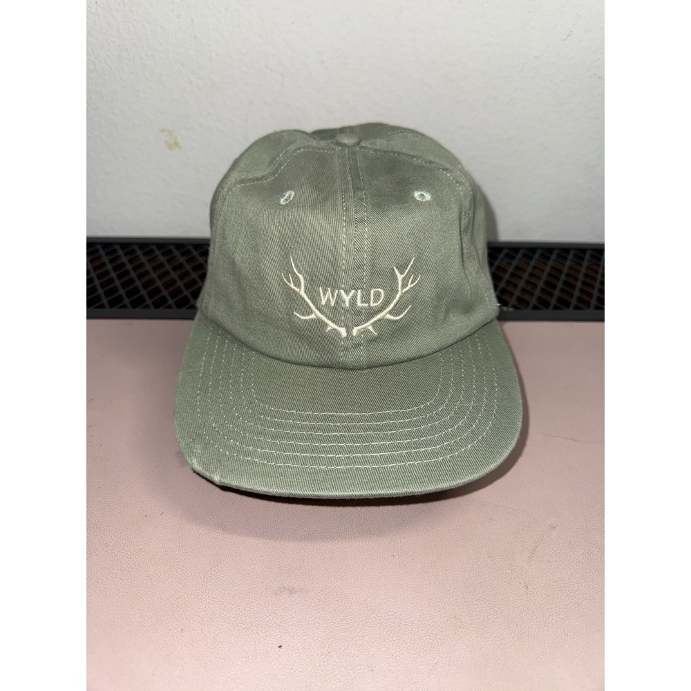 WYLD Antler Logo Olive Green Dad Hat Strapback 100% Cotton Adjustable Cap